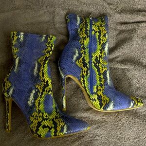 Faux Skin Stiletto Boots